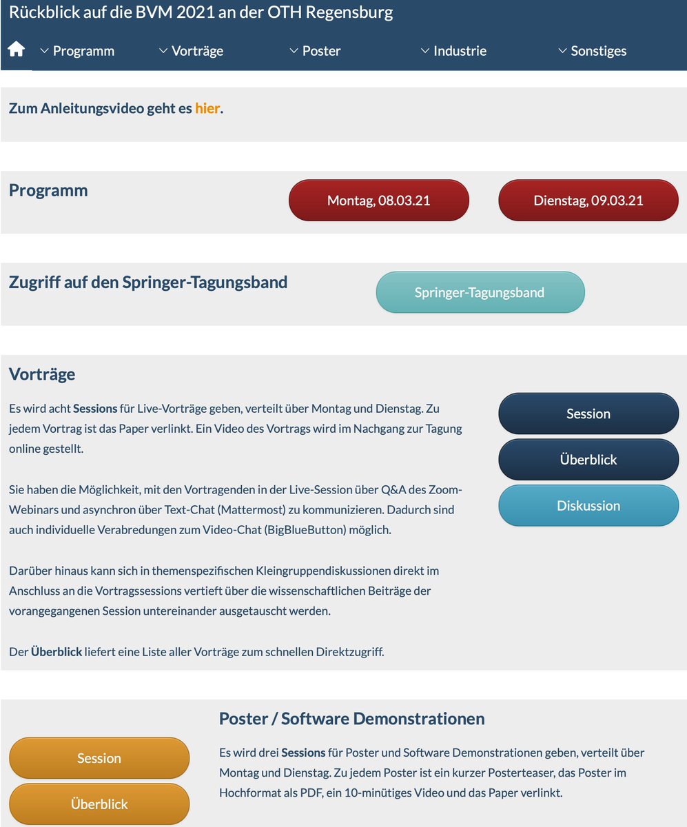 ReMIC @ OTH Regensburg (@remic_oth) on Twitter photo Wrapping up BVM 2021 <a href="/OTH_Regensburg/">OTH Regensburg</a>, before we switch to BVM 2022...
If you like to browse through the webpages of the virtual BVM 2021, check out Archive-BVM2021-Retrospection (in German): bvm-workshop.org/bvm2021/
Find the program structure, papers, talks and poster videos Wrapping up BVM 2021 <a href="/OTH_Regensburg/">OTH Regensburg</a>, before we switch to BVM 2022...
If you like to browse through the webpages of the virtual BVM 2021, check out Archive-BVM2021-Retrospection (in German): bvm-workshop.org/bvm2021/
Find the program structure, papers, talks and poster videos