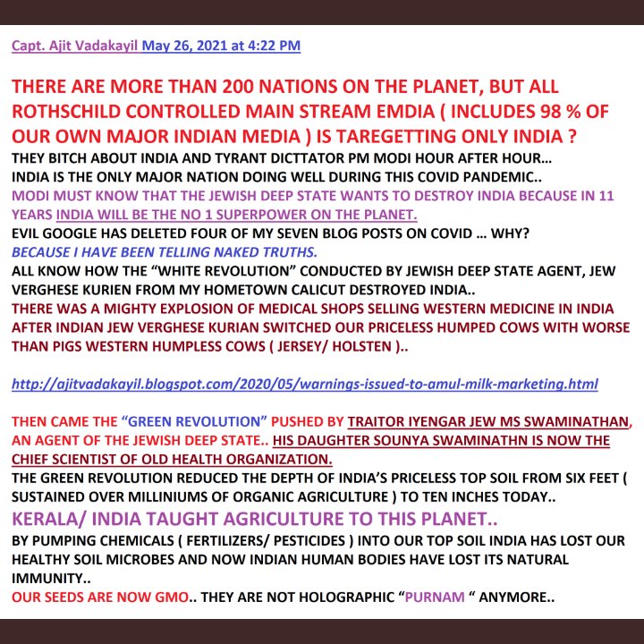 Bunga47301516's tweet photo. Critical:-
From Capt Ajit Vadakayil to 
@narendramodi
@drharshvardhan
@NSAajitkdoval
-Sirs, kindly acknowledge

200 plus nations on the planet &amp; "R" controlled media targets only India. PM must know that DS wants to destroy India as India will be the No.1 Superpower in 11 years. https://t.co/8qihQf52pa