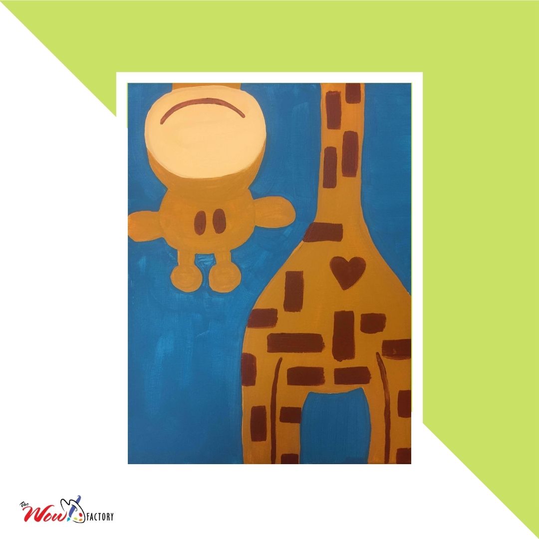 Join us this Saturday, May 29 at 11 a.m. for our next Kids Kanvas class! We'll help your child create this Giraffe painting. 🦒

Cost is $25, including supplies. Register here: wowfactoryonline.com/events/kids-ka…