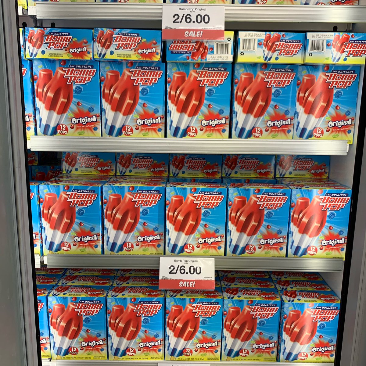 Cool off this Memorial Day weekend with bomb pops!! On sale 2/$6! Wow!! Enjoy. #staycool #memorialdayweekend #dubuque