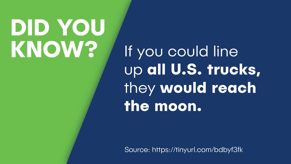 NatLogLLC's tweet photo. Did You Know? If you could line up all U.S. trucks, they would reach the moon. #NLRealPeople #funfacts 
Source: https://t.co/6YXZge7bII https://t.co/pOEXqBH3ZT