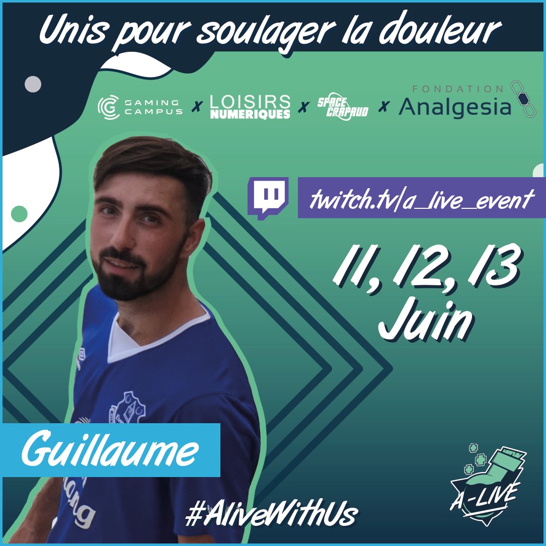 Inst_Analgesia's tweet photo. L'Institut organise en partenariat avec les étudiants du @GamingCampus encadrés par @LNumeriques et @SpaceCrapaud, un marathon caritatif les 11/12 &amp; 13 juin !
Notre équipe travaille à leurs côtés pour organiser un @A_Live_Event incroyable ! 💪🎮 
#AliveWithUs https://t.co/9sGciNymoG