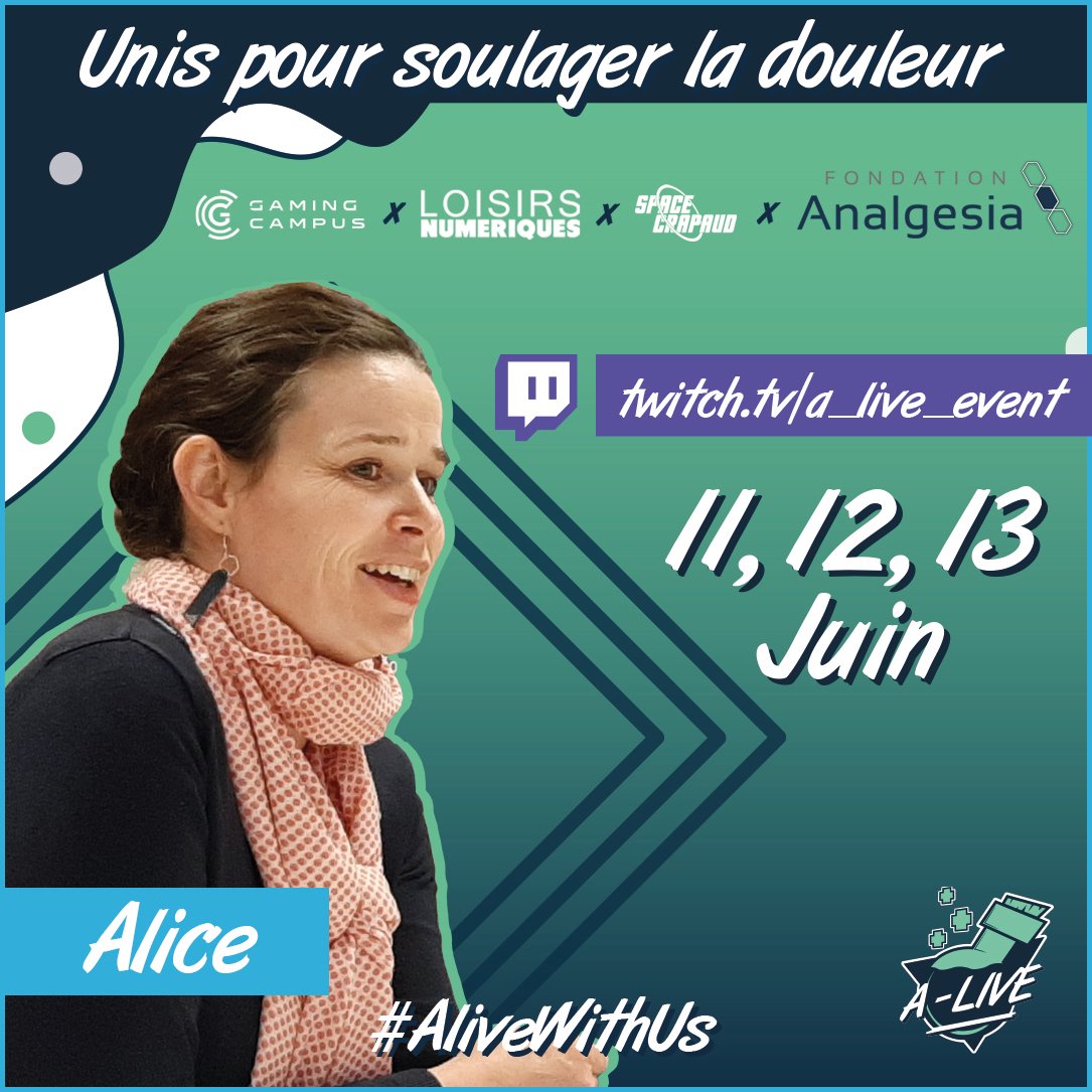 Inst_Analgesia's tweet photo. L'Institut organise en partenariat avec les étudiants du @GamingCampus encadrés par @LNumeriques et @SpaceCrapaud, un marathon caritatif les 11/12 &amp; 13 juin !
Notre équipe travaille à leurs côtés pour organiser un @A_Live_Event incroyable ! 💪🎮 
#AliveWithUs https://t.co/9sGciNymoG