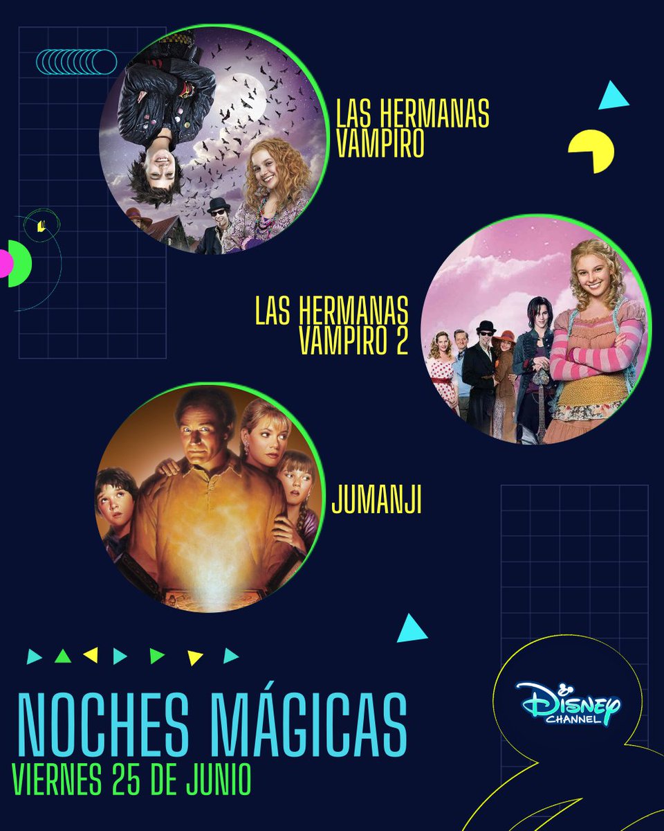 mydisneylatino's tweet photo. Los viernes se llenan de magia con las maratones de películas que llegan a #DisneyChannel. No te pierdas #Evermoor, #AvalonHigh, #ChicaVsMonstruo, #Jumanji, #TheMagicKids (Estreno), #LasHermanasVampiro 1 y 2 y #MiHermanaInvisible https://t.co/Qc6QWE4TUC
