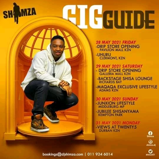 TheRealGigguide's tweet photo. 28--31.05.21 #EntGuideSA @Shimza01 https://t.co/uVx25xy35H