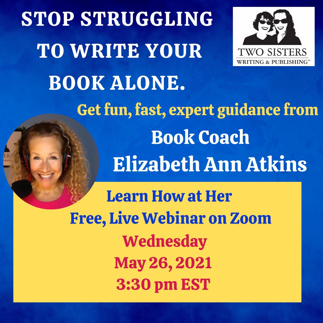ElizabethAtkins's tweet image. Don't struggle to write your book alone! Join Elizabeth Ann Atkins today on Zoom at 3:30PM EST for a free Book Coaching Informational Webinar! Visit: zoom.us/meeting/regist…

#bookcoaching #writersworkshop #writingsessions #writingcommunity #author #writer #freewebinar #guidance