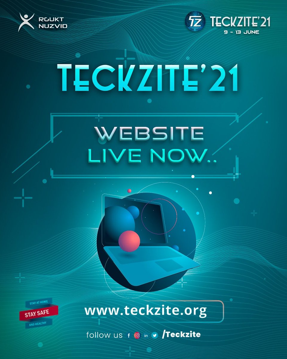 teckzite's tweet photo. Wait is over. Teckzite'21 website is live now π₯
Visit our website
https://t.co/fSJtrYATs5
#teckzite #teckzite21 #rgukt #rguktnuzvid #technology #tech #techfest #technicalfest #collegefest #engineering #competitions #workshops #lectures #webinars https://t.co/fqOILzhe0O
