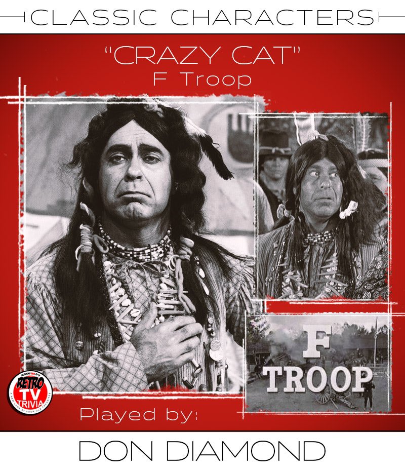 GoldenRageofTV1's tweet photo. #FTroop #DonDiamond aka “Crazy Cat”! #classictv #60stv #comedy #RetroTVTrivia #TheGoldenRageofTV https://t.co/kic6UV0VEr
