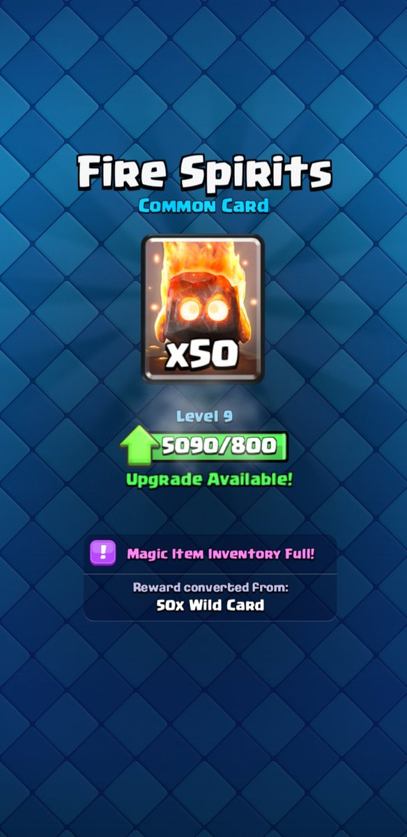 WaterbucketG's tweet photo. That moment when you realize you need to upgrade your common cards.
#gaming #ClashRoyale #winning #mobilegaming #megaknight #dragon #hunter #giantchest #threecrown #wildcards #ragequit #royalhogs #fire #spirit #new #trade #join #content #twitch #stream 
Love and light my Droplets https://t.co/uUkWPRP5Oa