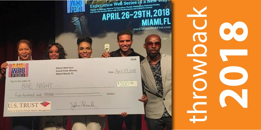 MiamiWebFest's tweet photo. #tb to 2018โs MWF Grand Prize Winner #baenight! ๐
#mwf2021 #newmedia #webseries #webisodes #webfest #webfestival #inperson #covidsafe #covidsafeevents #netflix #paramount #viacom #maverickmovies #diversity #filmfestival #celebrity https://t.co/i9pnJHBPVb