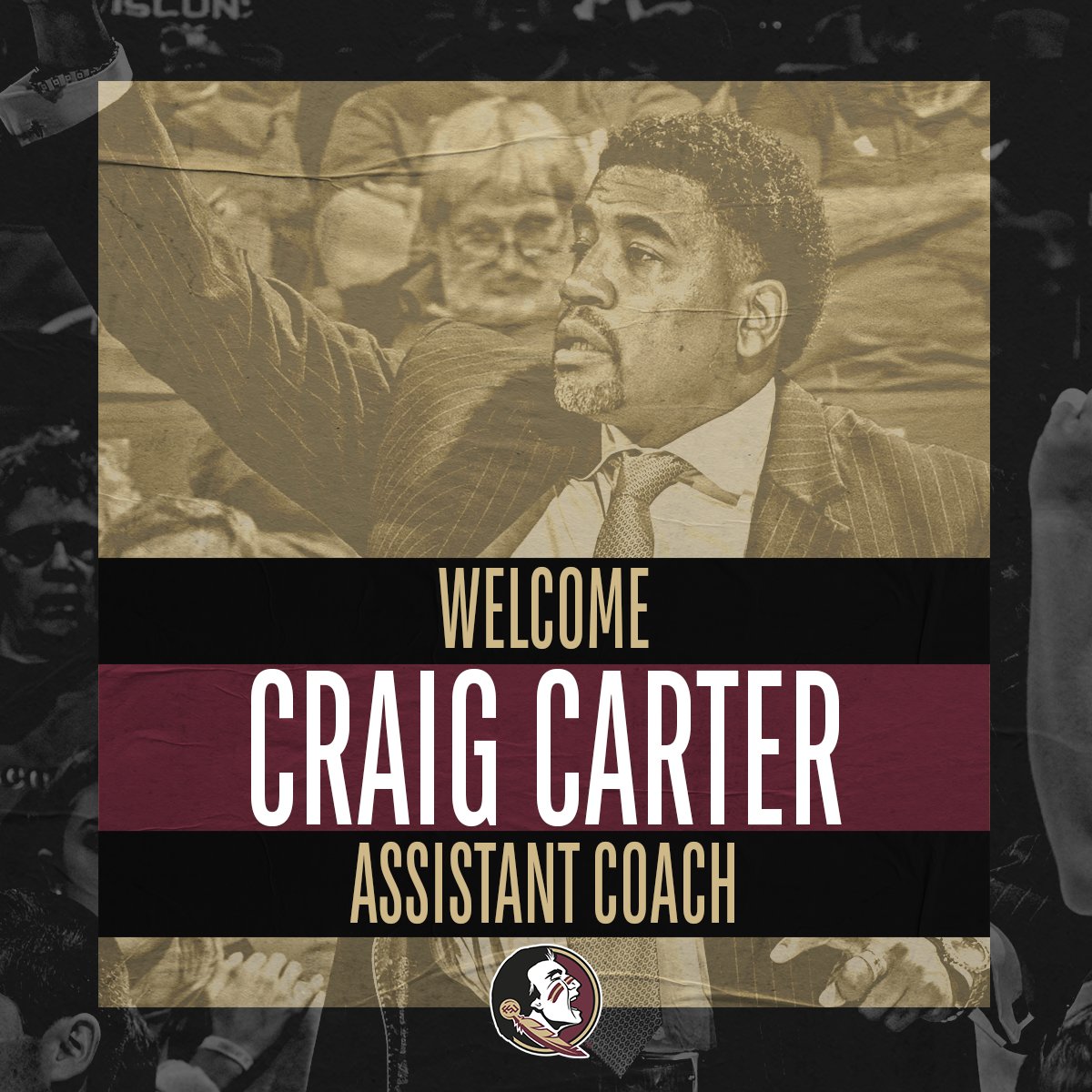 fsuwbb's tweet photo. We're thrilled to announce @CoachCRCarter to the Seminole coaching staff! 

Send some love to the next member of the #NoleFam 🍢 

🔗 https://t.co/7QwTFcrp8u https://t.co/MV9Olf0f0E