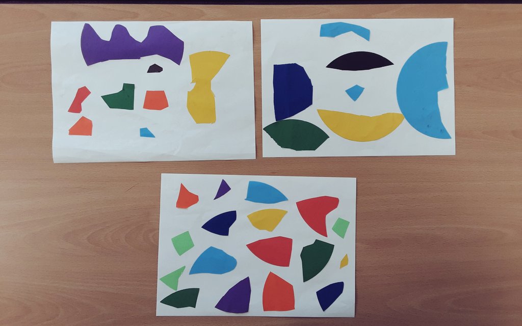 CorngreavesRec's tweet photo. We created our own artwork inspired by Henri Matisse. We especially enjoyed drawing with scissors ✂️ https://t.co/Olw6NgUelT