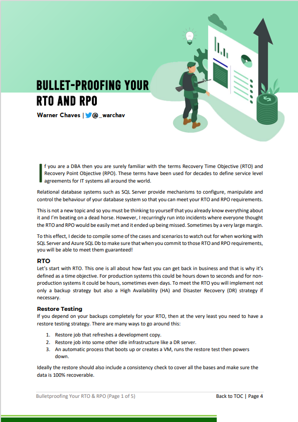 SQLServerGeeks.com (@sqlservergeeks) on Twitter photo Bullet-proofing Your RTO and RPO by <a href="/warchav/">Warner Chaves</a>
Read the full article, subscribe to your SQL Magazine here: bit.ly/ssgmagazine
Pls RT
#SQL #SQLServer #AzureSQL Bullet-proofing Your RTO and RPO by <a href="/warchav/">Warner Chaves</a>
Read the full article, subscribe to your SQL Magazine here: bit.ly/ssgmagazine
Pls RT
#SQL #SQLServer #AzureSQL