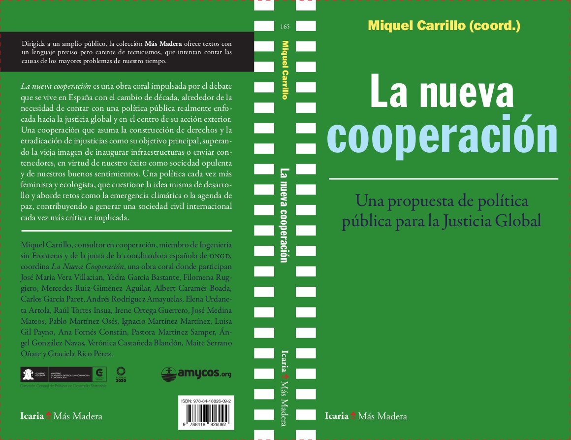 MiquelCarr's tweet photo. En breve #LaNuevaCooperación en todas vuestras librerías, justo a tiempo para contribuir a la reforma d #conCdeCooperacion y construir una política pública consagrada a la #JusticiaGlobal.
Gracias a @IcariaEditorial @amycosONGD @MAECgob y a todas las autoras por hacerla posible. https://t.co/Jv2HJPWbmF