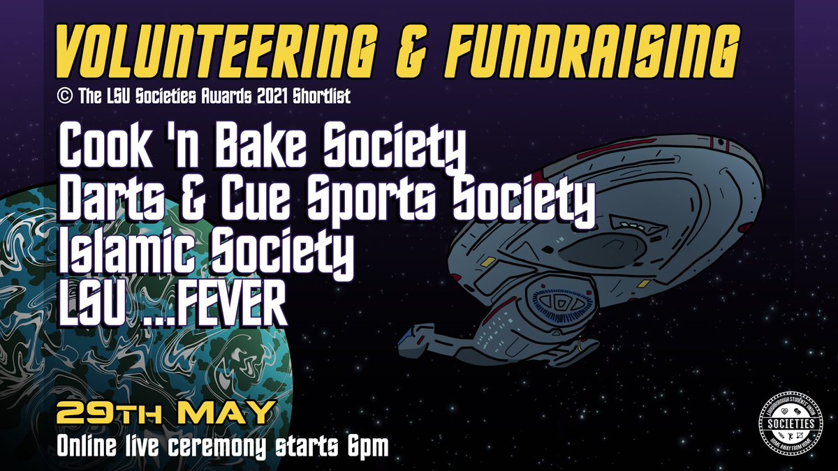 LSU_Societies's tweet image. 🏆 Volunteering &amp;amp; Fundraising Award Shortlist 🏆
Cook 'n Bake Society
@LSUDCS 
@lsuisoc 
@LSUFever