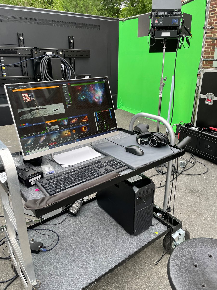 This set up for the @Northmuseum Cosmic Bash 2021 was stellar! We provided green screen technology to create an intergalactic photo booth experience for the attendees. . #videoproduction #greenscreen #cosmicbash2021 #northmuseum #teamtriode