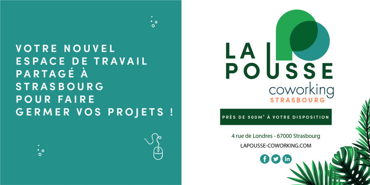 [#Evènement] 📅 Ce lundi 31 mai 2021 a lieu l'inauguration de La Pousse Strasbourg (@LaPousse_stras) 🌱 ! 

Rendez-vous à ⏰ 13h30 sur leur page Facebook pour participer à l'évènement en #live !