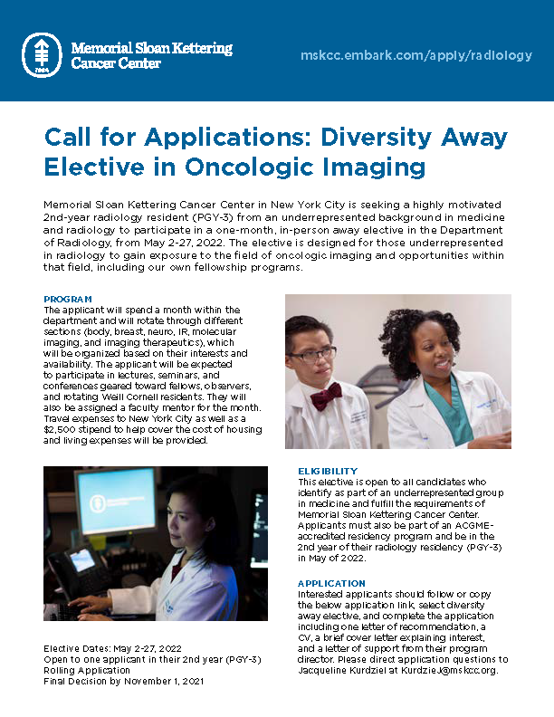 MSK Breast Imaging (@mskbreastimage) on Twitter photo 📢Call for Applicants: Diversity Away Elective in Oncologic Imaging @sloan_kettering 🗓️Apply Today #radiology #oncologicimaging #diversity #raddiversity #radwomen #radxx #radres #radtwitter #medtwitter #radonc
DM-> <a href="/DrJeffReiner/">Jeffrey Reiner</a> with any Q's
bit.ly/3yG0KQn 📢Call for Applicants: Diversity Away Elective in Oncologic Imaging @sloan_kettering 🗓️Apply Today #radiology #oncologicimaging #diversity #raddiversity #radwomen #radxx #radres #radtwitter #medtwitter #radonc
DM-> <a href="/DrJeffReiner/">Jeffrey Reiner</a> with any Q's
bit.ly/3yG0KQn