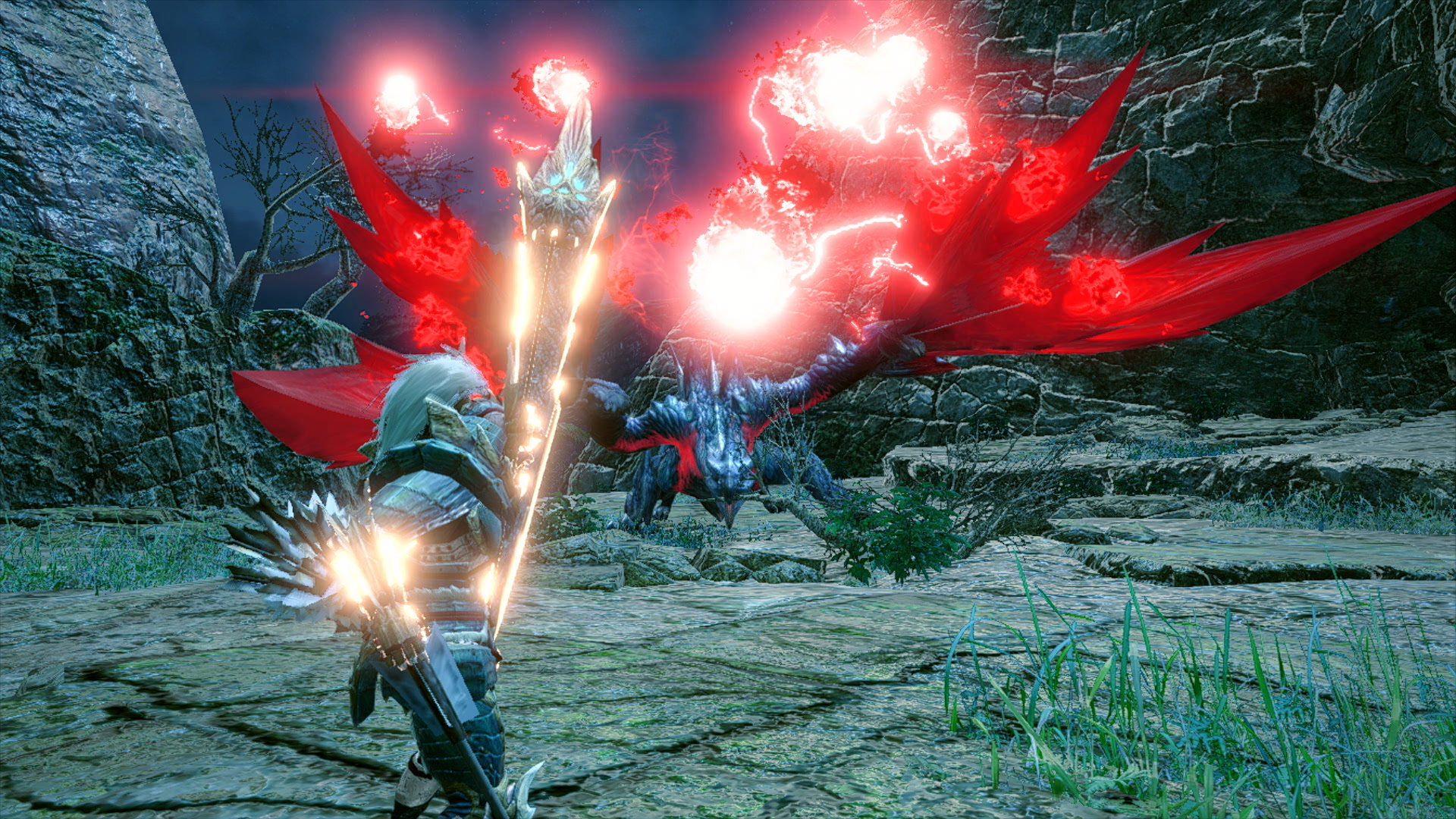 モンスターハンターライズ公式 奇しき赫耀のバルファルク 天彗龍 の異名を持つバルファルクの変異体 もとは高空を翔ける秘境の古龍だったが あふれだす自らの龍気に支配され 目に映るものは対象を選ばず襲い掛かるほどに狂暴化している 獲物を