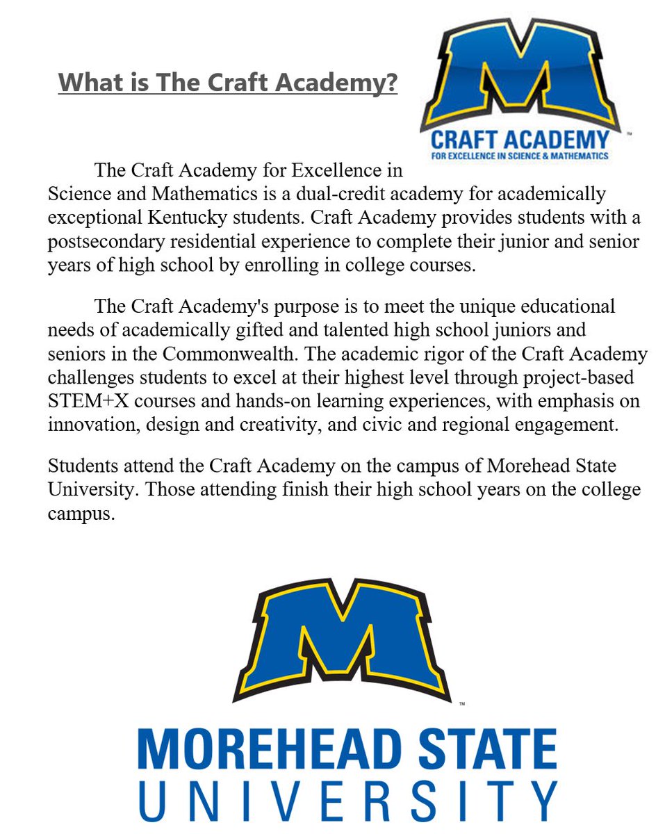 Caverna Schools received awesome news yesterday! LeBraun Hamilton, Sophmore at Caverna High School, has been accepted into the Craft Academy at Morehead State University! We are very proud of this young man and all his accomplishments! #BuildingOurFuture #OneKidAtATime