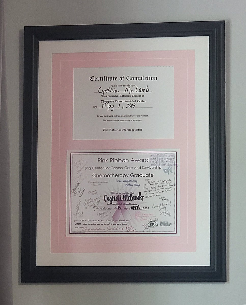 cyndimc31's tweet photo. Thank you @AFrameofMine1 for the wonderful job framing these milestone memories!
#breastcancer
#bcsm
#customframing
#milestones
#endofchemo
#cancer
#pictureframing
#aframeofmine
#palmharbor https://t.co/knOUfBhlyx