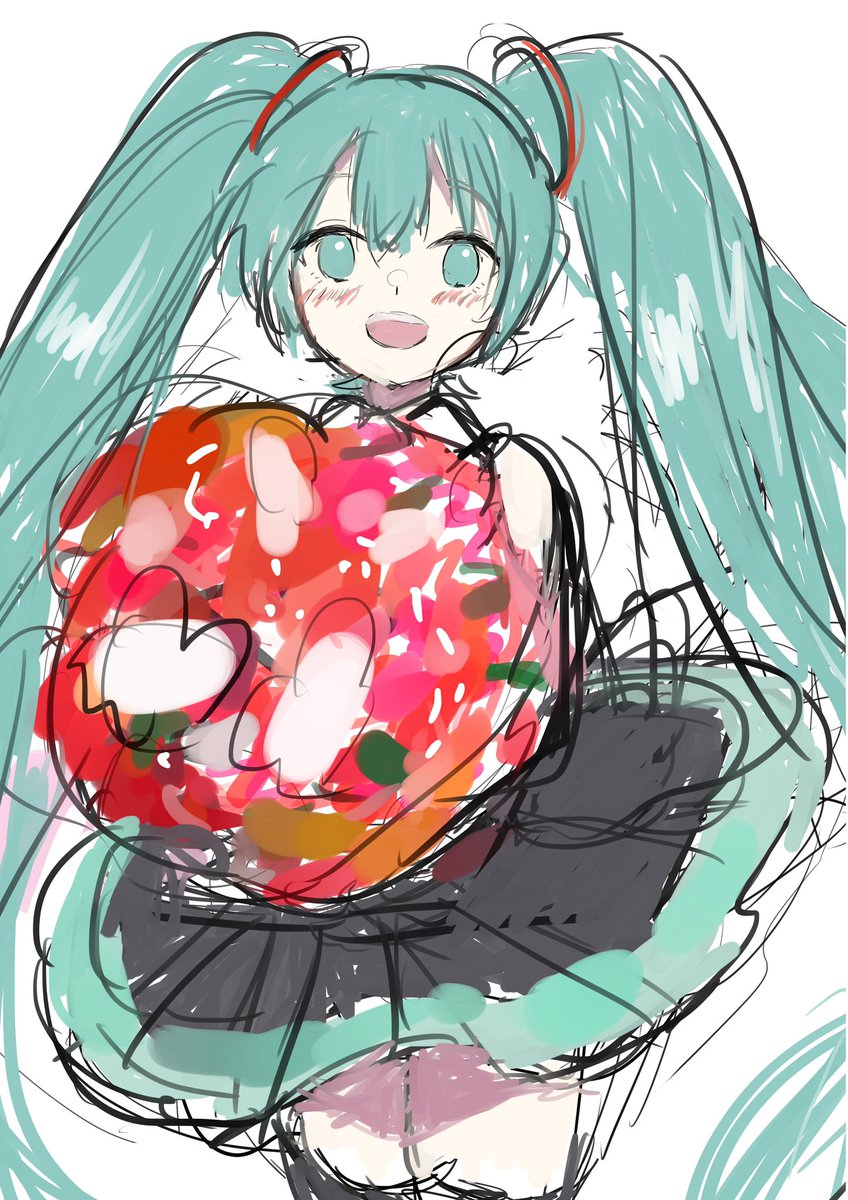 初音ミク 「久しぶりの初音ミク下書き 」|かしゅー@2番に投票おねがいしますのイラスト