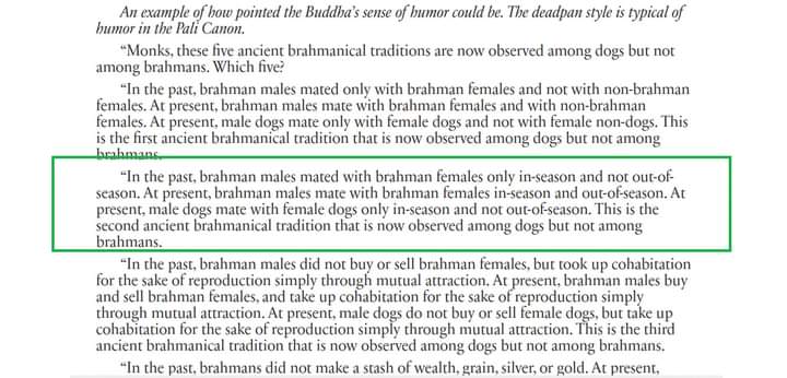 6. To push further his caricature that Brahmins were licentious like dogs, he then accuses Brahmins of indulging in sex even during periods.