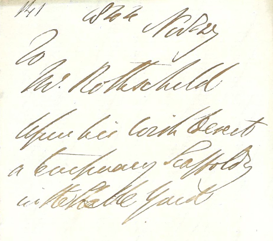 hartleyspecialc's tweet photo. Today's #RandomRequest was sent to the Duke of Wellington by Lionel de Rothchild. In 1844 he wished "to erect a temporary scaffolding" in the Duke's stable yard "to facilitate the execution of certain repairs" to his home #WellingtonWednesday https://t.co/jihf9gDUQV