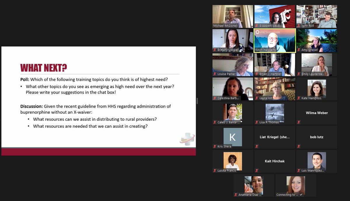 EWeybrightPhD's tweet photo. As we head into the end of Year 2, @drmike_mcdonell and I shared a @CROP_TR update yesterday on our progress toward integrating opioid prevention, treatment, and recovery. Huge thanks to our Advisory Board for their guidance, support, and thoughtful engagement along the way. https://t.co/V0XCSyoDRz