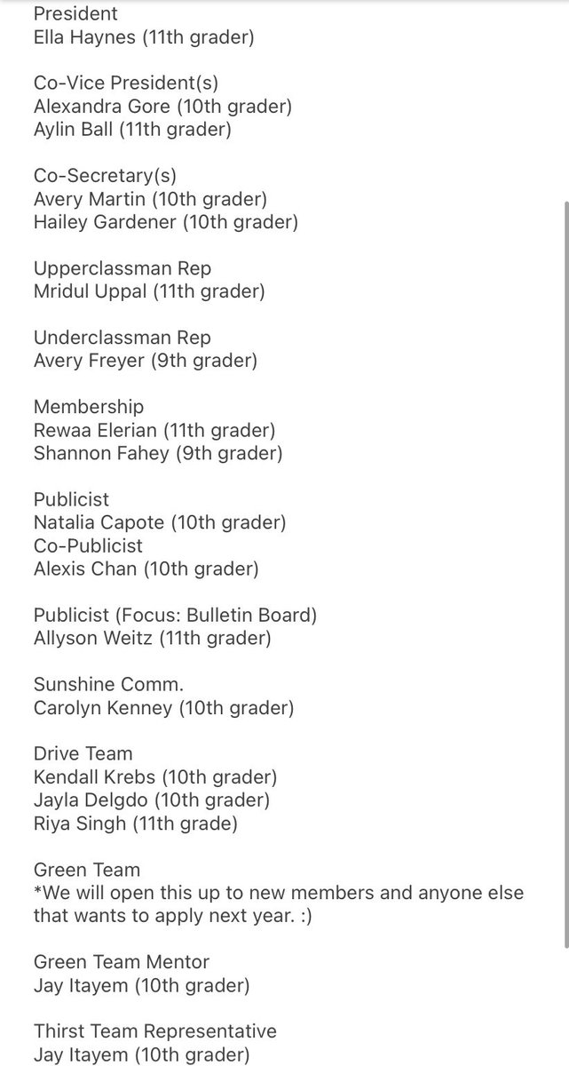 KeyClubHSHS's tweet image. Here are the 2021-2022 Key Club Officers! Congratulations!!!! We look forward to more great things happening next year!!