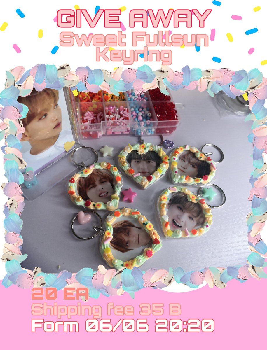 🎂 Give Away for Haechan​'s day
Sweet fullsun keyring : 20 EA
Shipping Fee : 35Bath
ลงฟอร์ม : 06/06
เวลา : 20:20
Ps. แลกทัก dm มาได้เลยค่ะ จำนวนจำกัด
#HAPPYHAECHANDAY #HAECHAN #DearOurStarryHaechan #ตลาดนัดnct #ตลาดนัดnctdream