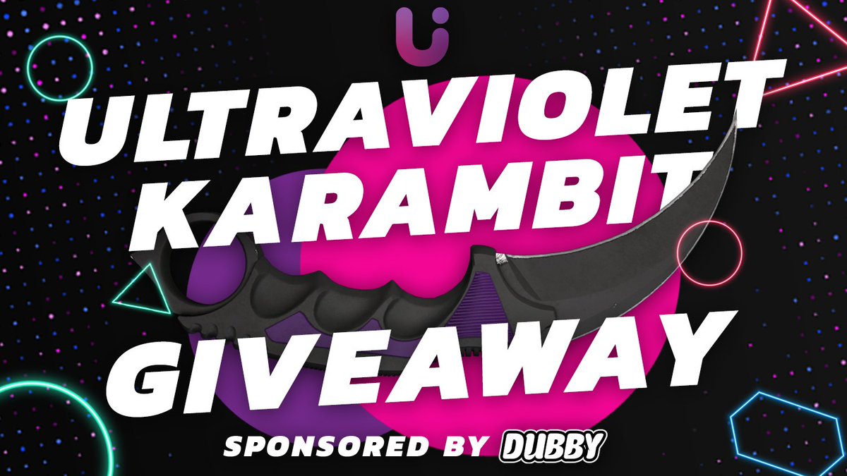 UTournamentGG's tweet photo. ⚠️ Karambit | Ultraviolet WW Giveaway!

📣 Join the discord for info on how to enter:
https://t.co/iW5Iy4SLy5

🍓 Sponsored by 
@dubby
.gg, use code "ULTIMATE10" in the https://t.co/MV9OCs91RZ store to support us &amp; to get 10% off! https://t.co/mmvJw8JcB6
