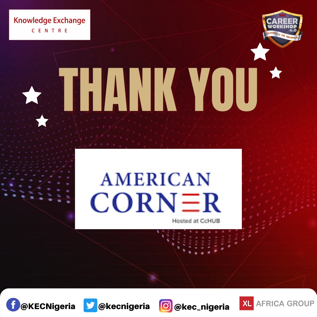 kecnigeria's tweet photo. We sincerely appreciate The American Corner @AcCcHUB for their support towards the success of the career workshop.

The facilities, technical and human resources you provided made the event an easy ride for us.

THANK YOU SO MUCH!

The American Corner is a cooperative learning https://t.co/mplbcoXXaN