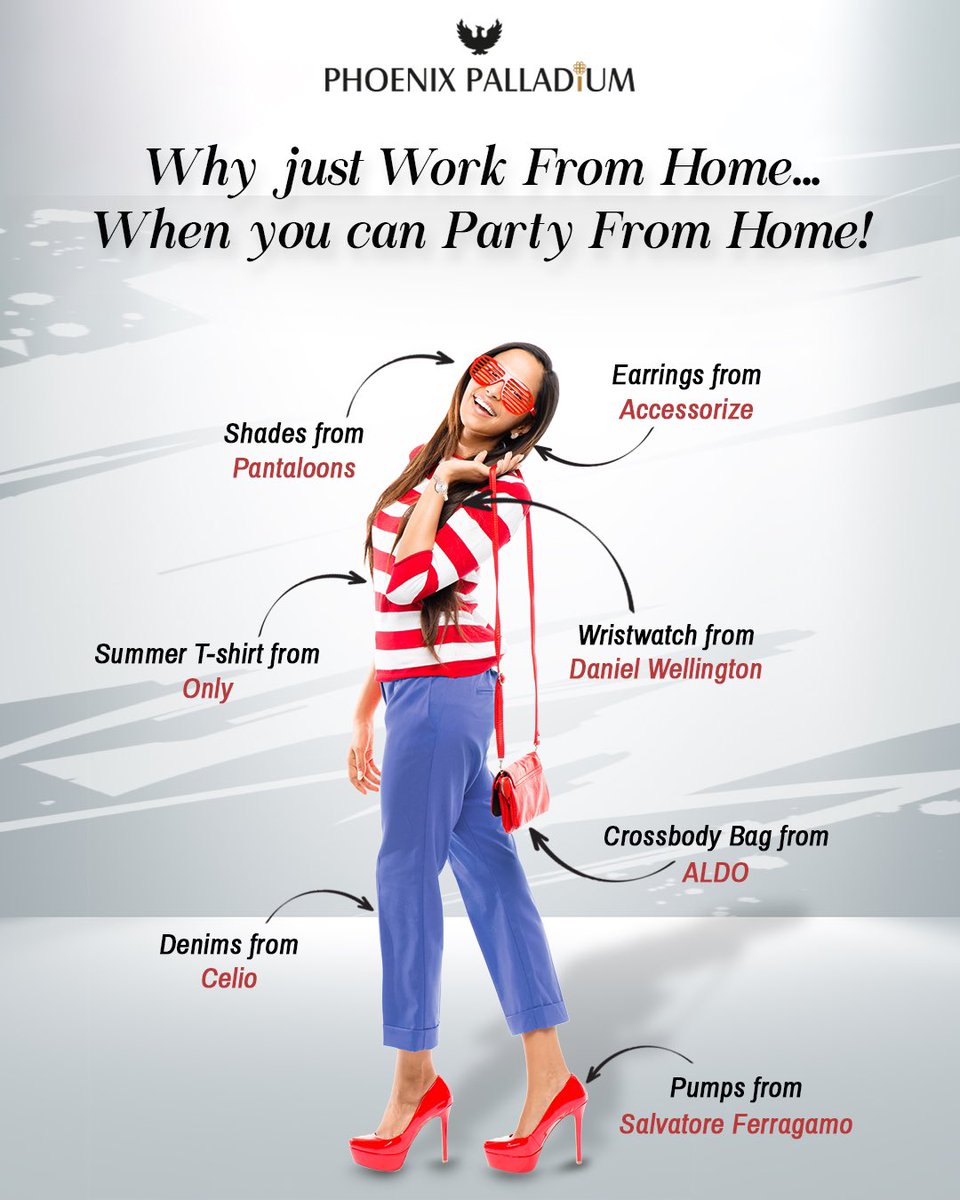 gophoenixing's tweet photo. Indulge in a dress-up party at home as you shop for uber-chic picks 👗 👜 💍 👠from your fav brands at Phoenix Palladium.
Shop via video call 📱 from the comfort of your home and get trends delivered to your doorstep.
#PhoenixPalladium #DressUp #DressUpParty #LookBook https://t.co/QiqoRfvaOM