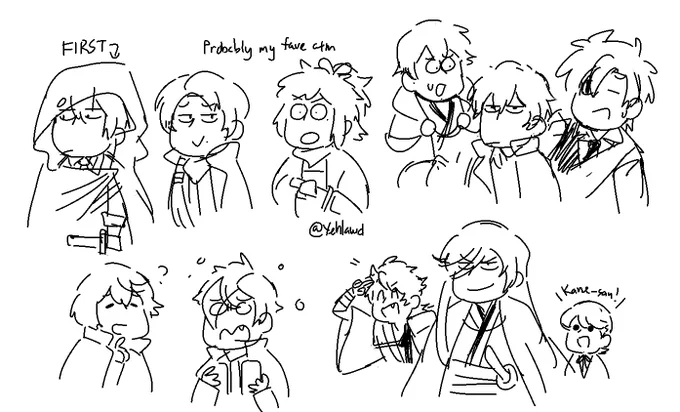 Touken Danshi are so hard to draw even for doodles what the heck. 