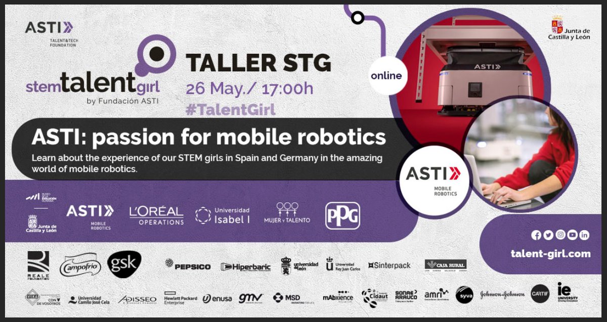 Todo preparado para comenzar nuestro taller hoy en @StemTalentGirl #TalentGirl: ASTI, passion for mobile robotics. Nuestras compañeras de España y de Alemania van a contar su experiencia #STEM a las alumnas del programa. ¡Gracias a todas por participar!