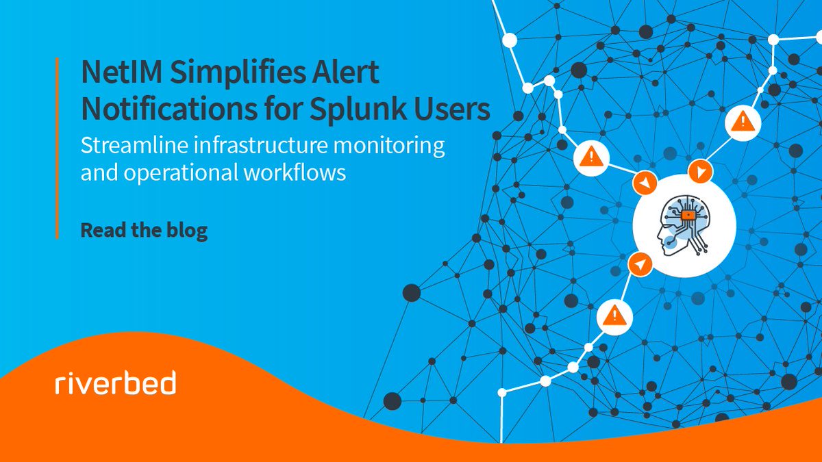 riverbed's tweet image. New integrations between Riverbed #NetIM and @splunk allow enterprises using the Splunk intelligence data platform to ingest infrastructure alerts easily. Find out how in this blog from @KowshikPro: rvbd.ly/34jnw2z