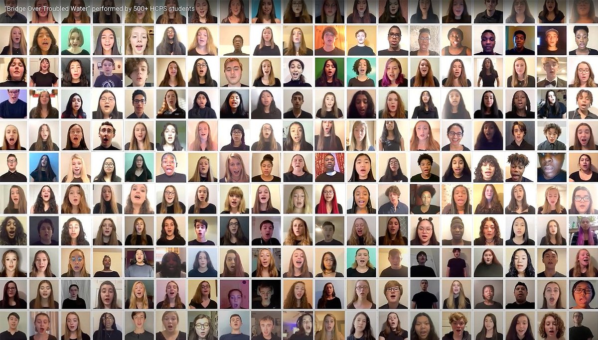 Amazing video melds 500+ voices from 9 HCPS high schools! A soaring new version of “Bridge Over Troubled Water” combines the voices of more than 500 students in an ambitious artistic endeavor...

For the full song, and the story behind it, visit us here: henricoschools.us/2021/05/26/bri…
