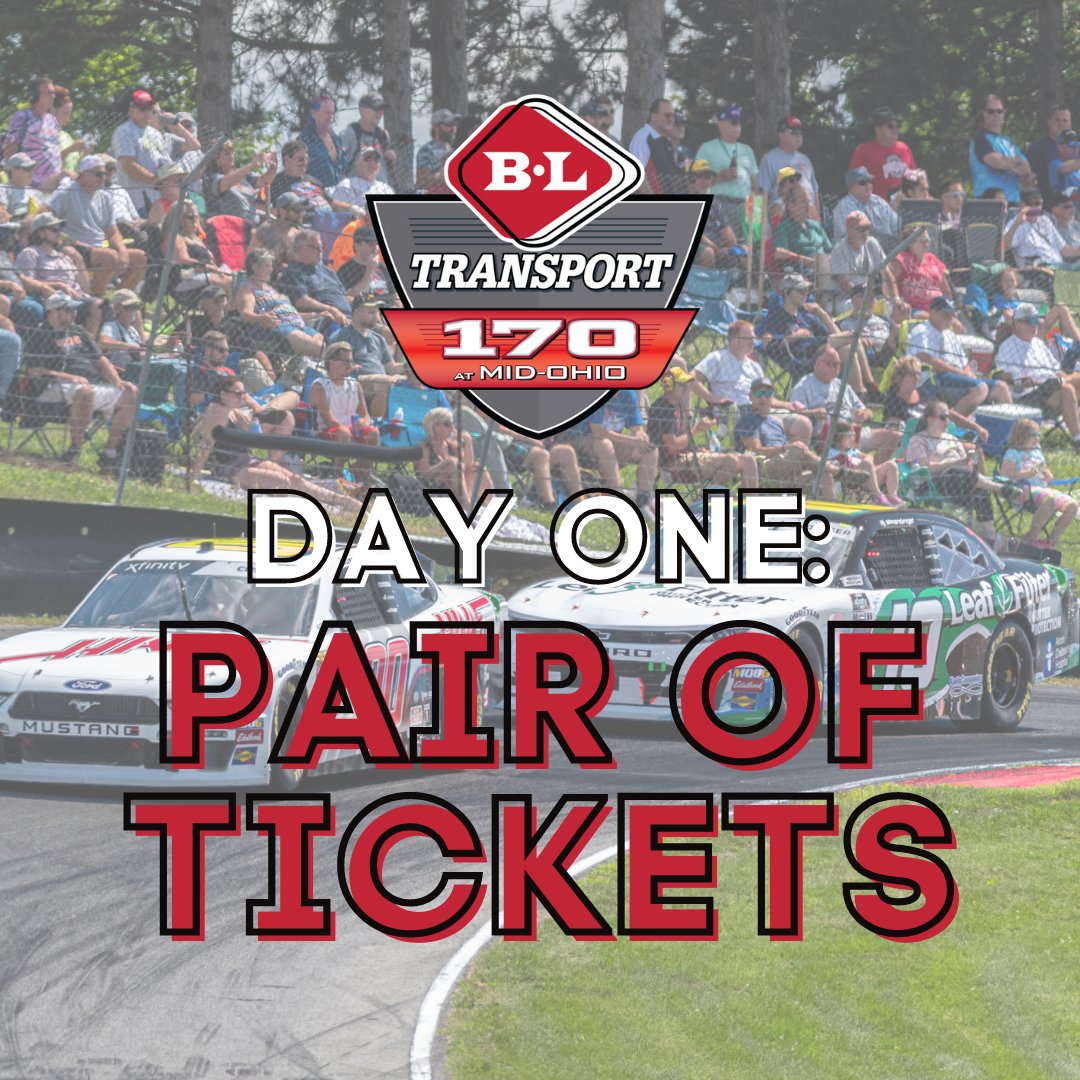 Mid_Ohio's tweet photo. 10 Days of Giveaways DAY ONE: A pair of B&amp;L Transport 170 at Mid-Ohio Weekend tickets! 

How do you get today's extra entry? Simple - RT this post! 

Winner will be chosen at 3:00PM ET. 

#XfinityMO / #10DaysOfGiveaways https://t.co/rIrkgoj6UF