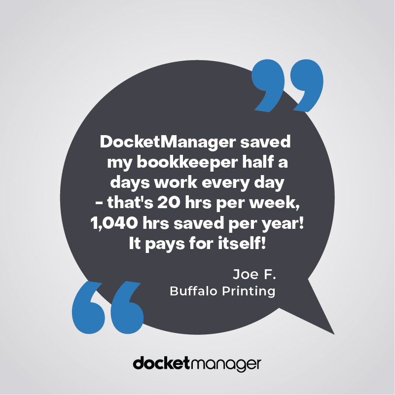 DocketManager's tweet photo. We are confident your staff will save time in their day-to-day routine with DocketManager. Book a demo at https://t.co/FzRVtzmsA0
#docketmanager #byprintersforprinters #printing #print #printpress #workflow #business #offset #digitalprinting #prepress #integratedsolutions https://t.co/WK6552SbhA