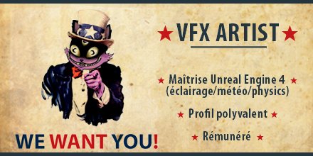 FairymmGames's tweet photo. ⭐ RECRUTEMENT ⭐

Tu es VFX Artist et à la recherche d'un projet sur lequel briller de milles feux ? On a donc besoin de toi pour notre licence de jeu vidéo indépendant #FAIRYMM

RT appréciés ! 💜

Fairymm-pressionne nous avec ton Portfolio en DM !
 #OffreEmploi #Recrutement https://t.co/aZdiU6egbg
