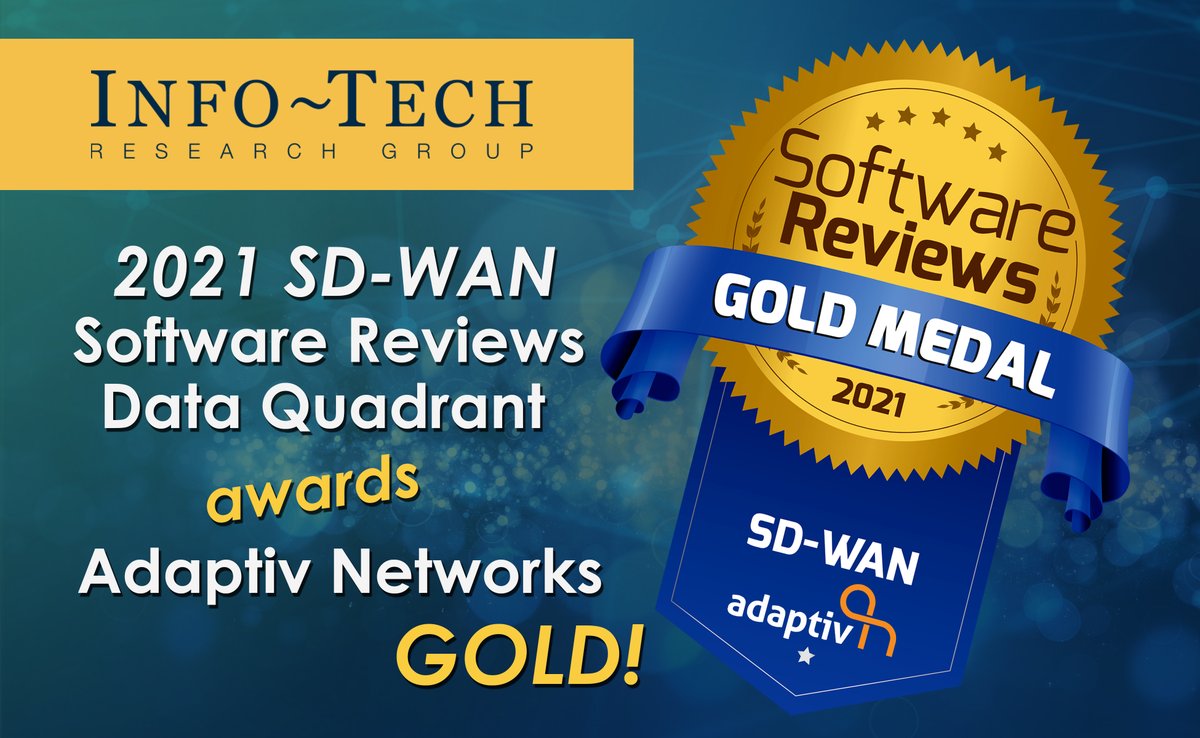 ElfiqNetworks's tweet image. [press release] ow.ly/JBJx50EVSnE Today, we are excited to announce we have been named a GOLD medalist in the @infotechRG 2021 @SW_Reviews #SDWAN #DataQuadrant Buyers Guide! #Award #DigitalTransformation #Technology #GoForTheGold