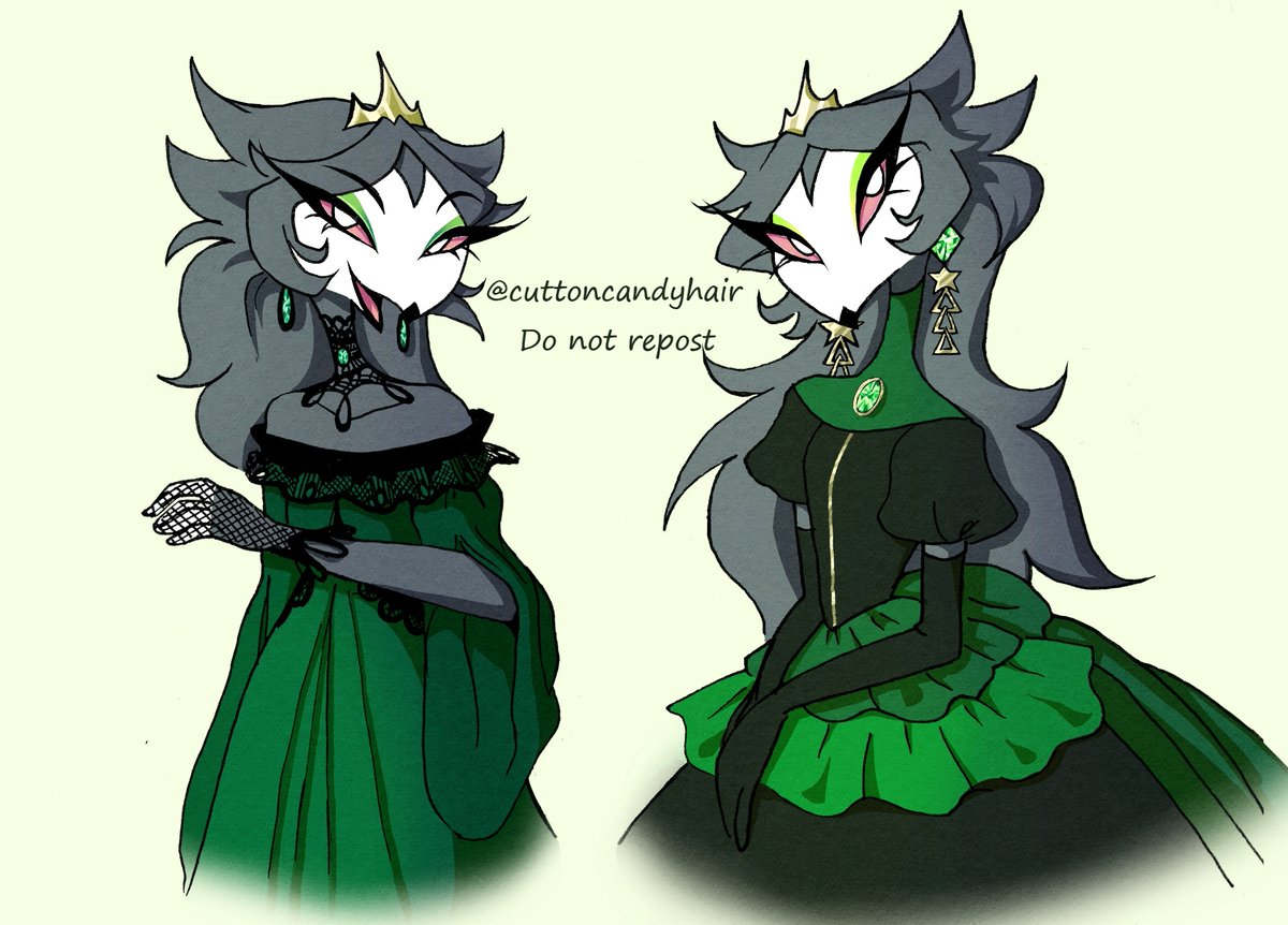 Adult Via in outdated dresses. BUT IN GREEN! 💚💚💚

#helluvaboss #helluvabossoctavia