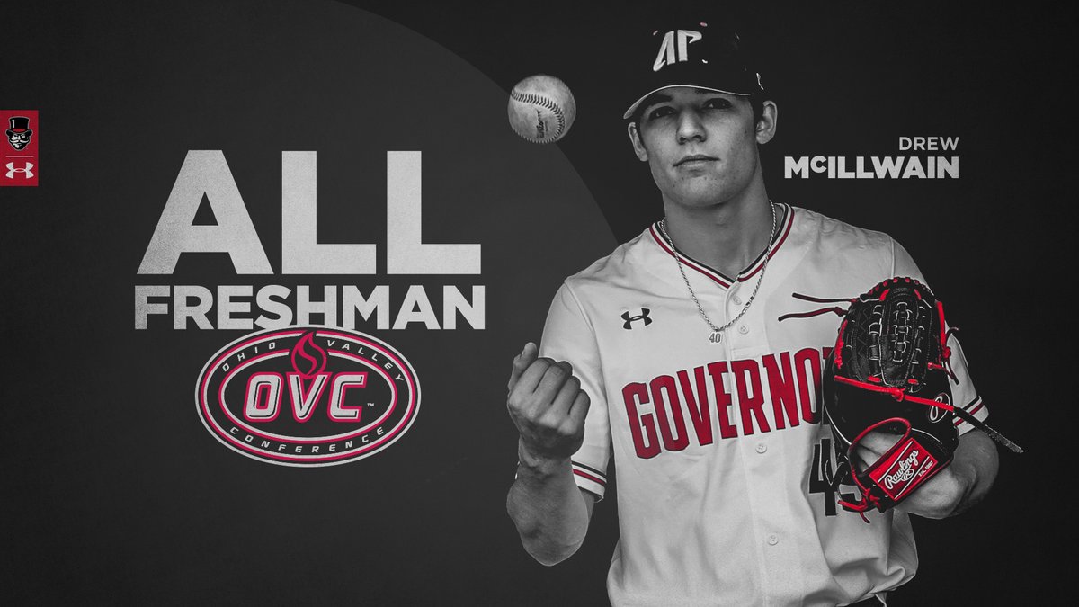 Congratulations to <a href="/drew_mcillwain/">Drew McIllwain</a> on his OVC All-Freshman team recognition! He finished 6th among <a href="/OVCSports/">Ohio Valley Conference</a> pitchers with a 3.65 ERA in league play this season. 🎩⚾️

#LetsGoPeay