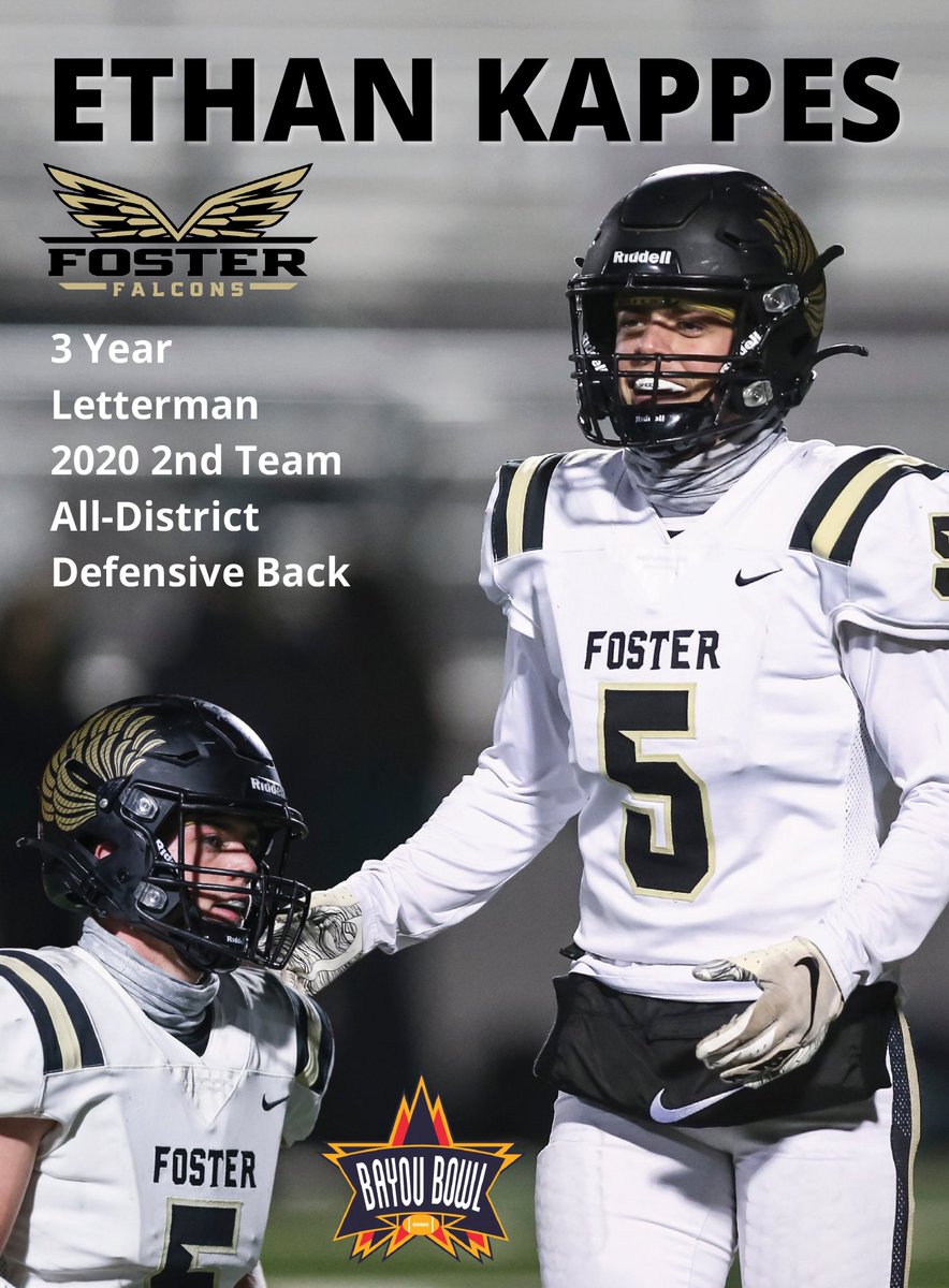 BayouBowlGHFCA's tweet photo. Congrats to Ethan Kapps and Xavier Smallwood from @FosterFootball for being selected to represent the #WestTeam in the 2021 @BayouBowlGHFCA! @coach_mcdowell @DickOlin1 @vikered @TxtremeLLC @Texan_Live @ghfcahouston @CityofBaytown https://t.co/KCmxojJV4Z