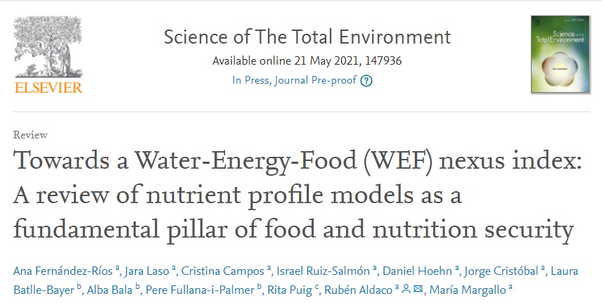 🍎We are pleased to announce the first article in KAIROS project: "Towards a Water-Energy-Food (WEF) nexus index: A review of nutrient profile models as a fundamental pillar of food and nutrition security"
💻Read at: sciencedirect.com/science/articl…
