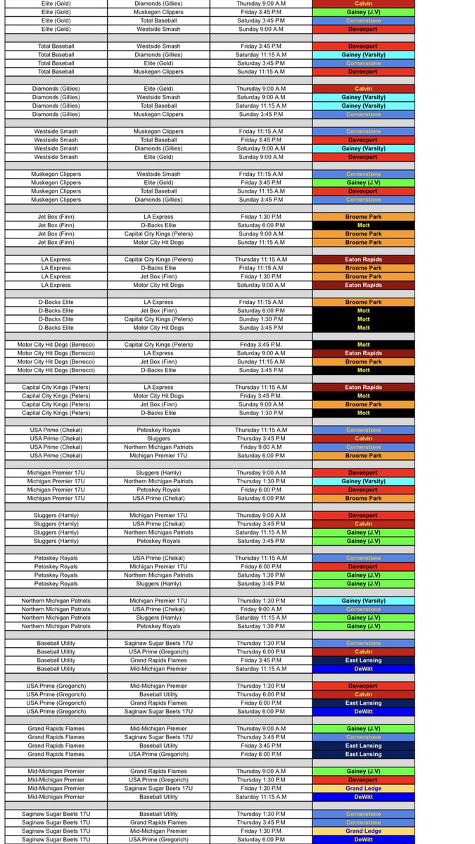 🚨 SCHEDULE RELEASE - THE 17/18U DIVISION🚨