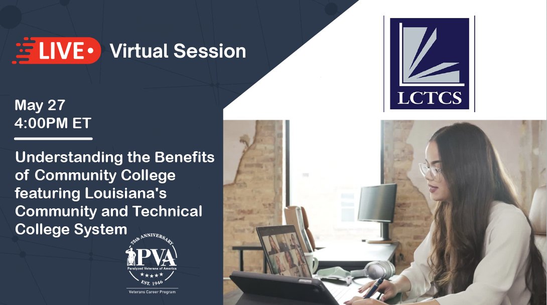 Thinking about community college? 🎓

Join us tomorrow at 4:00 p.m. EDT to learn about the opportunities, benefits, and affordability of community college with <a href="/DrReneC/">Dr. René Cintrón</a> of <a href="/golctcs/">LCTCS</a>.

Register here:
bit.ly/3yzJYlY