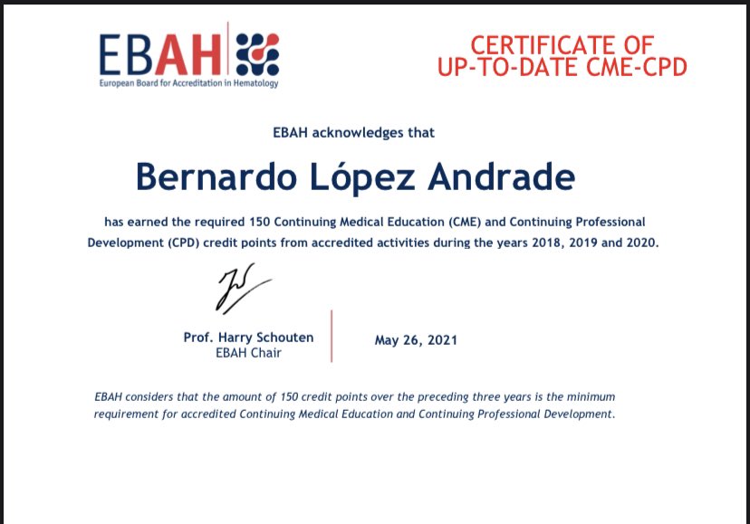 BernardoLopezA4's tweet photo. Im up to date! its always nice to have a reminder that you are still on track. even when you know you still have lots and lots to learn. #EHA #EBAH @HematoHUSE https://t.co/gpTikqNTzv