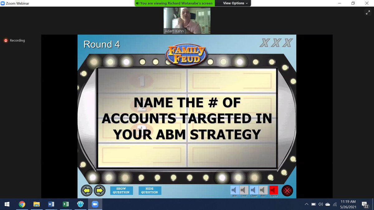 FS_events's tweet photo. Only at the #unwebinar would we be able to combine thoughtful #marketing discussions with a game show. #ABM #surveysays https://t.co/Zph2U608lA